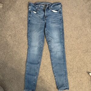 American Eagle Outfitters Women's Light Blue Skinny Jeans - Jegging next level